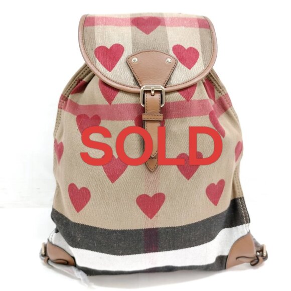 Burberry BackPack Bag Brown Silver 650-031225 - Picture 1 of 16